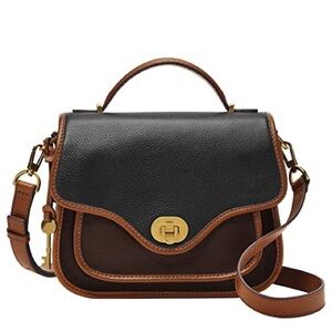 Fossil Black and Brown Crossbody Bag